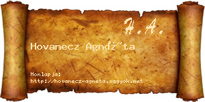 Hovanecz Agnéta névjegykártya